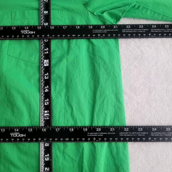 Talbots Sz S Kelly Green The Boyfriend Collared Button Up Curved Hem Cotton - Picture 11 of 12